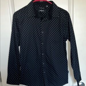 Kenneth Cole Black and White Casual Button Down Shirt - Boys size 14/16